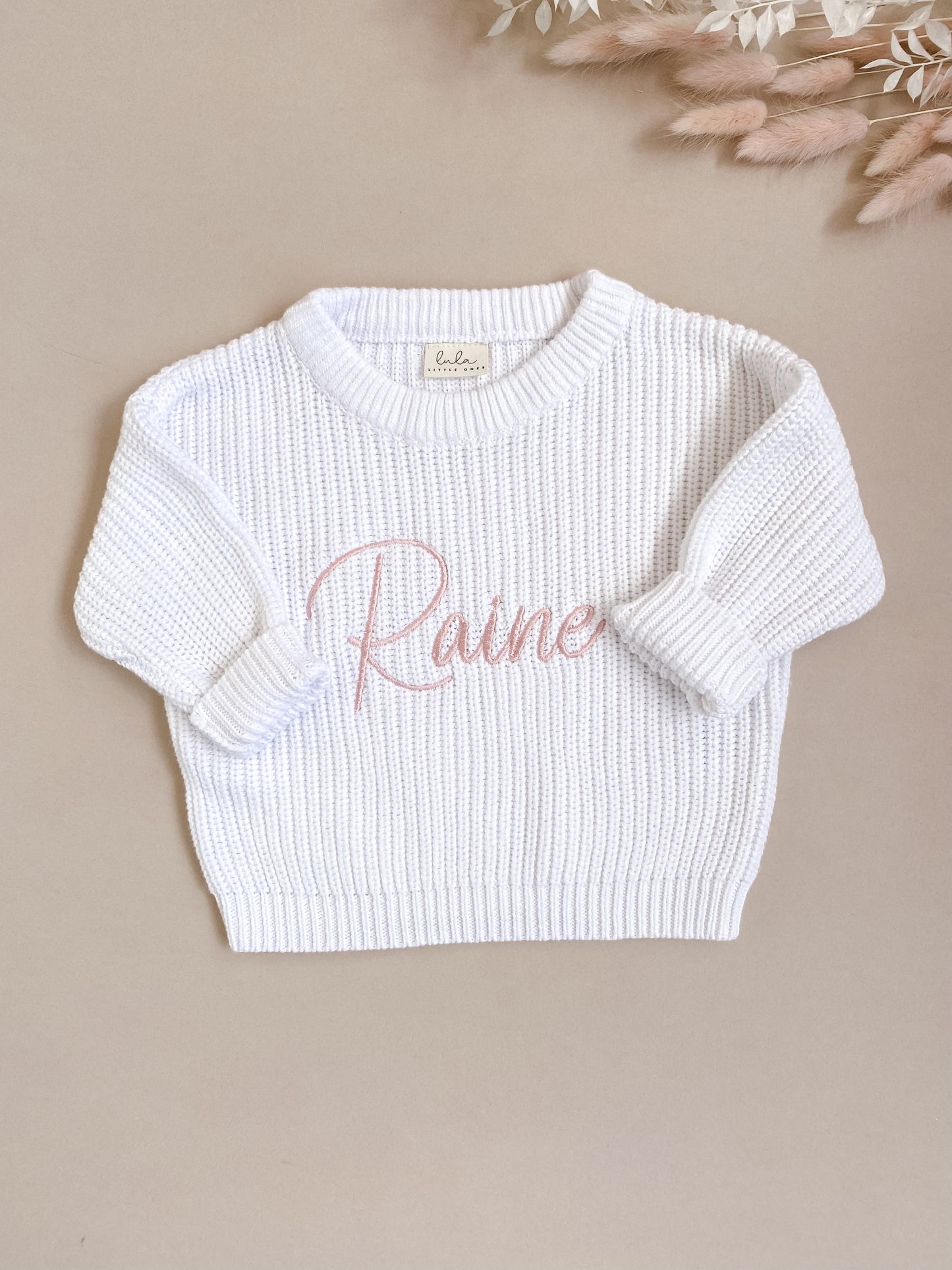 Personalised Chunky Knit Jumper | White