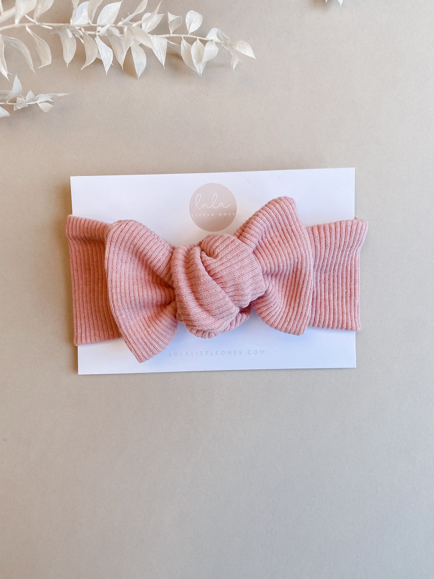 Eva Rib Topknot Headband | Powder Pink