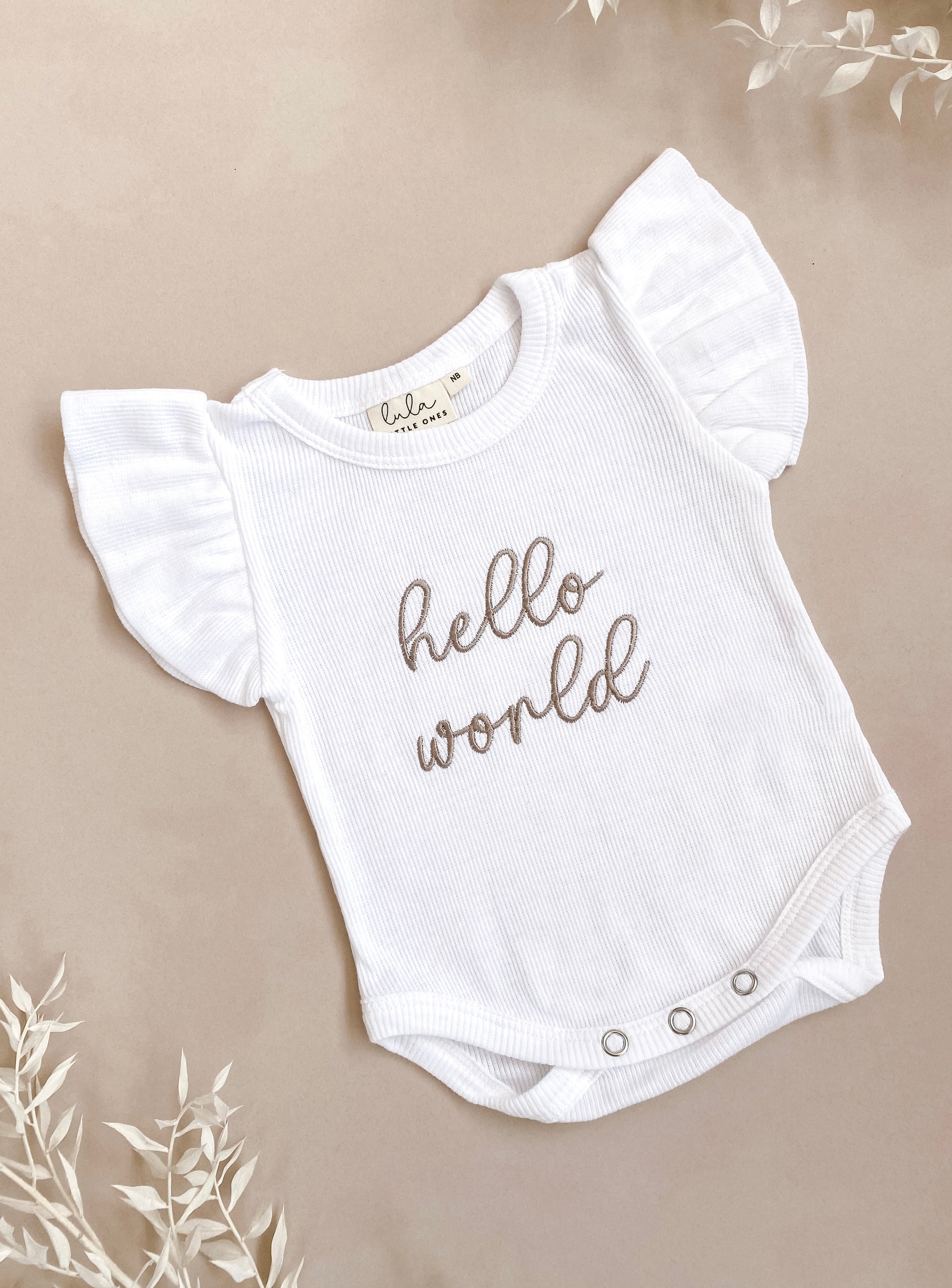 Hello world baby outfit
