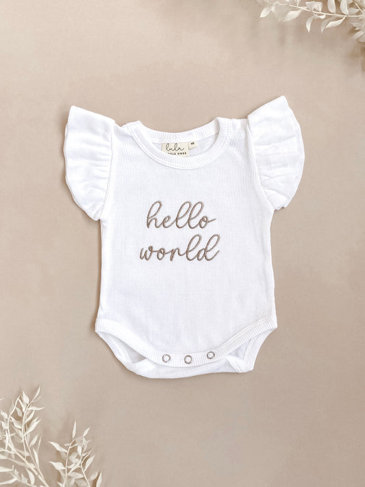 Hello world baby bodysuit vest
