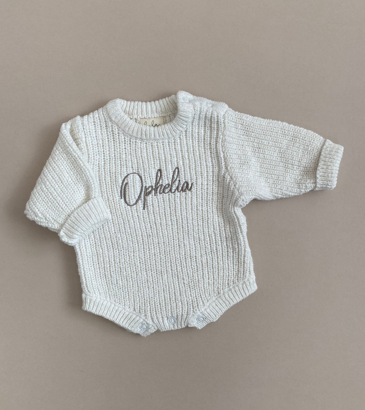Set | Personalised Chunky Knit Baby Romper & Baby Booties | Ivory