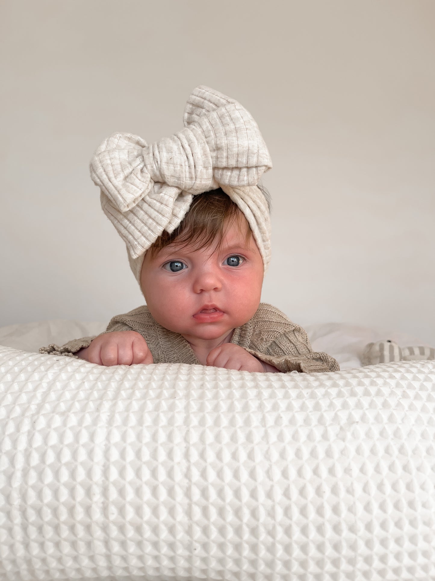 Cosy Rib Oversized Topknot Headband | Oat