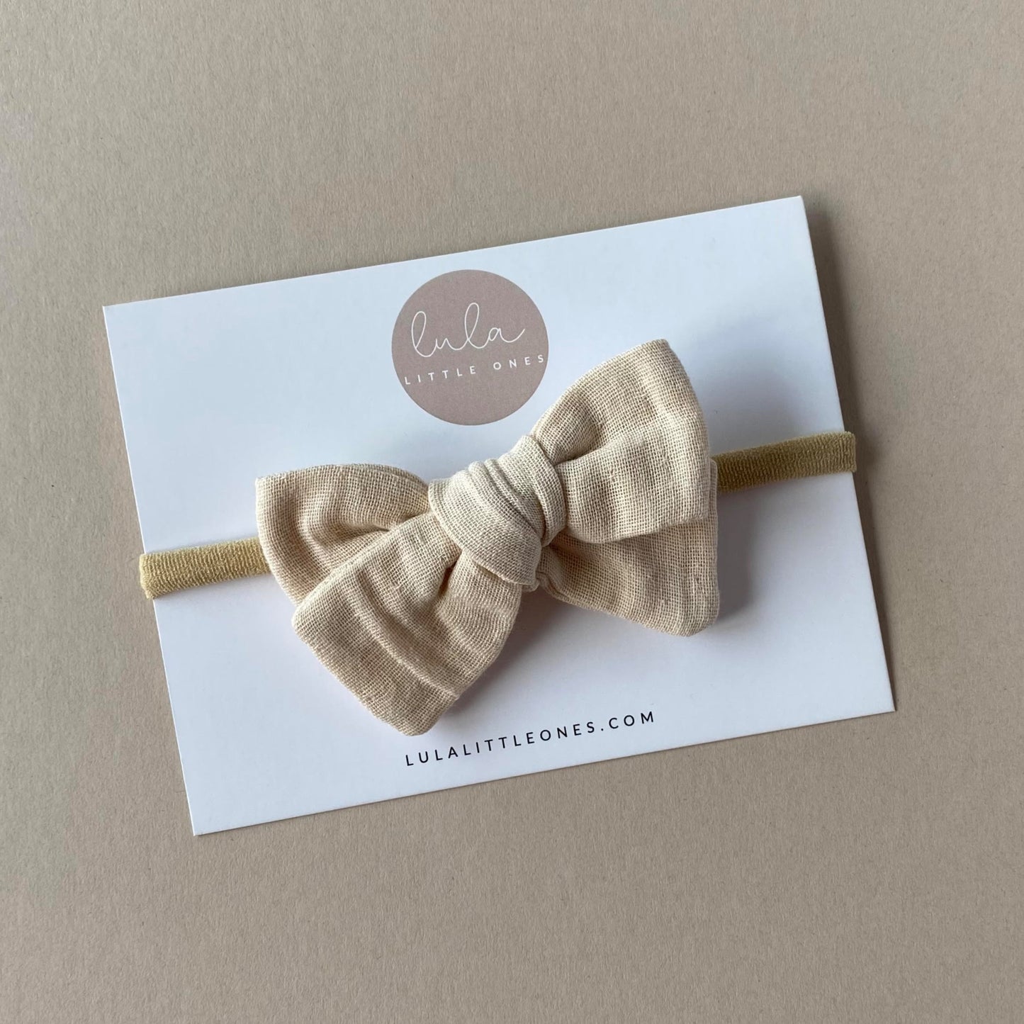 baby headband - beige bow