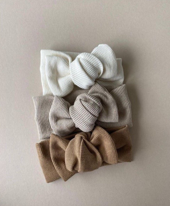 Eva Rib Topknot Headband | Cream