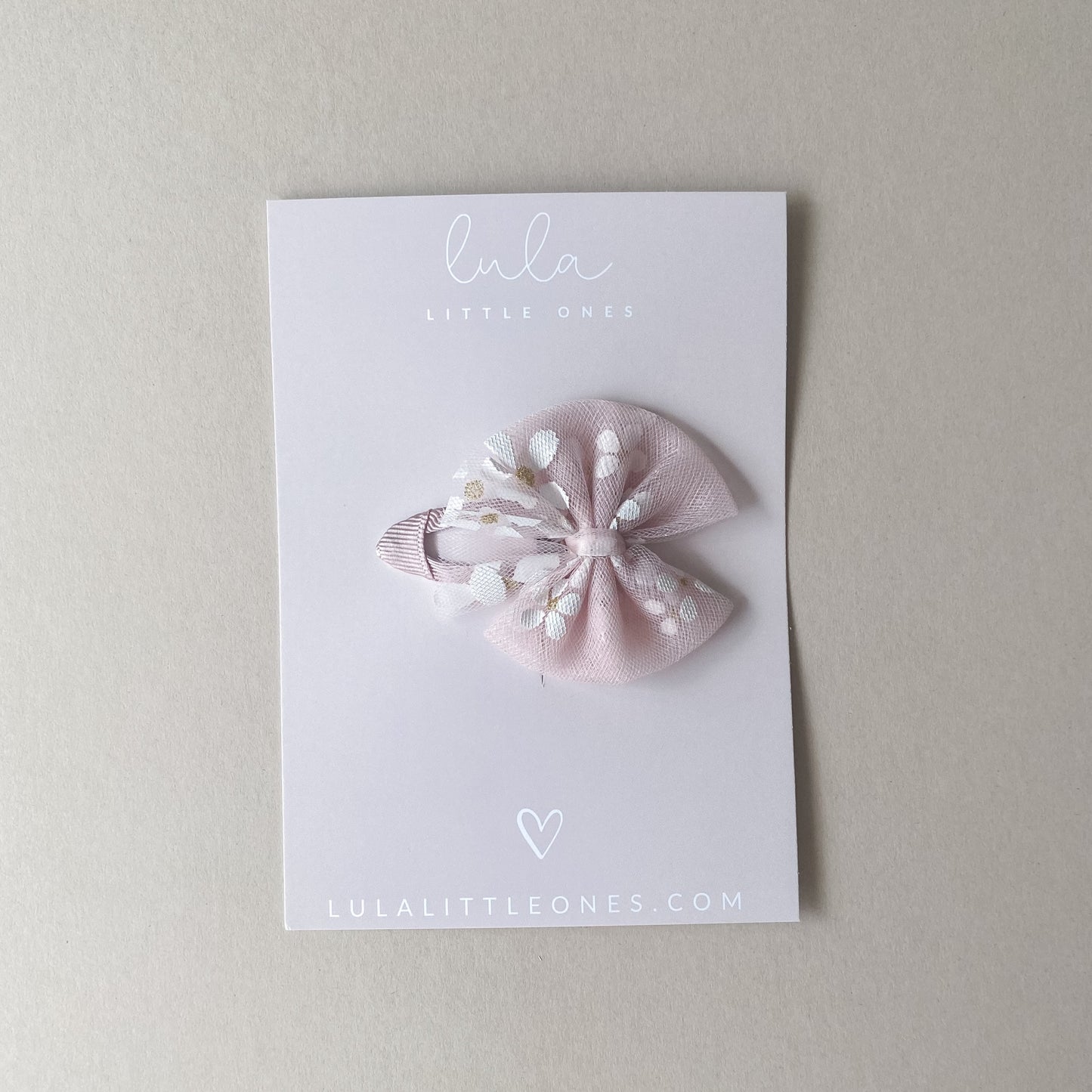 Blush Floral Tulle Bow Hair Clip
