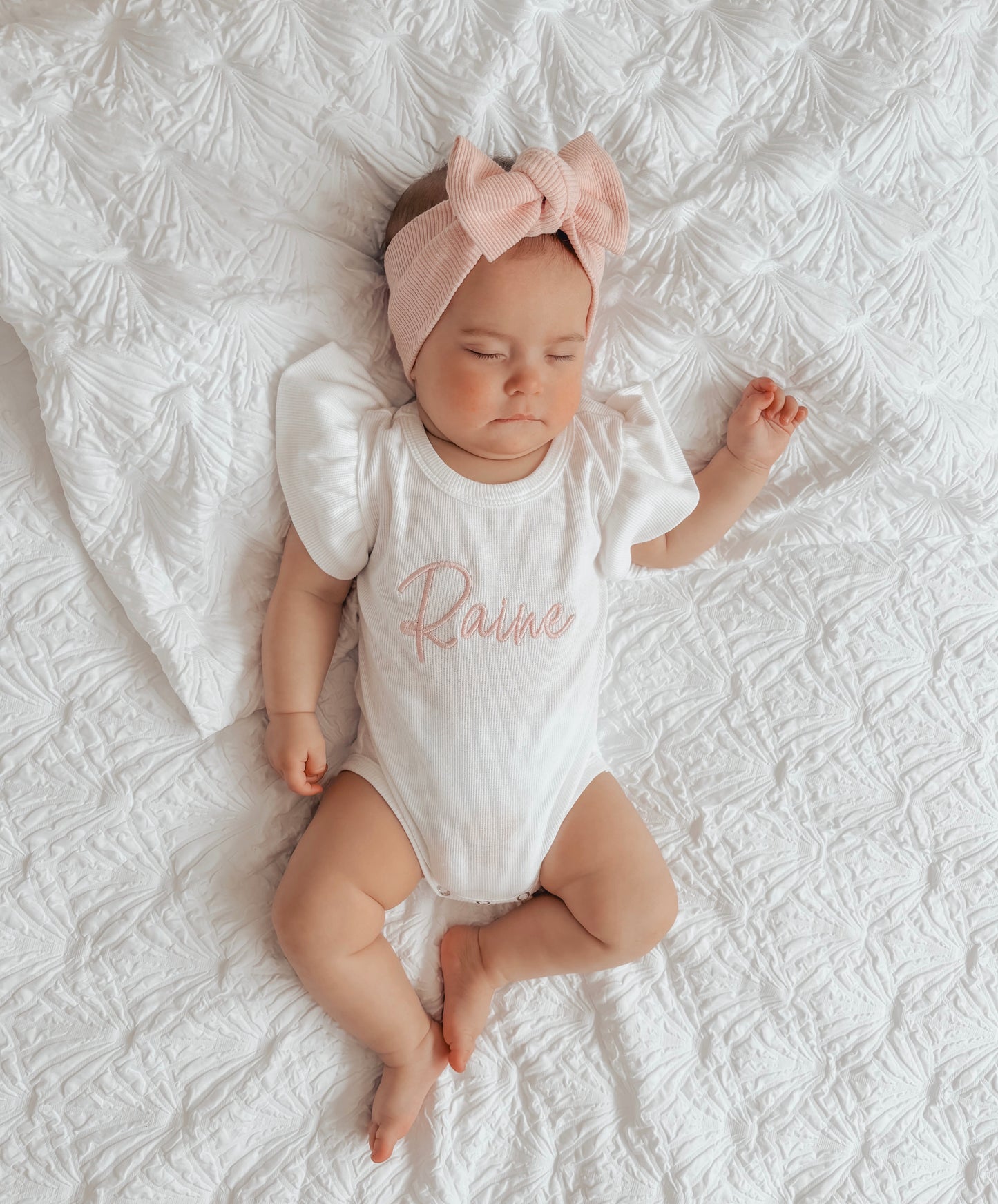 Personalised | Frill Baby Bodysuit | White