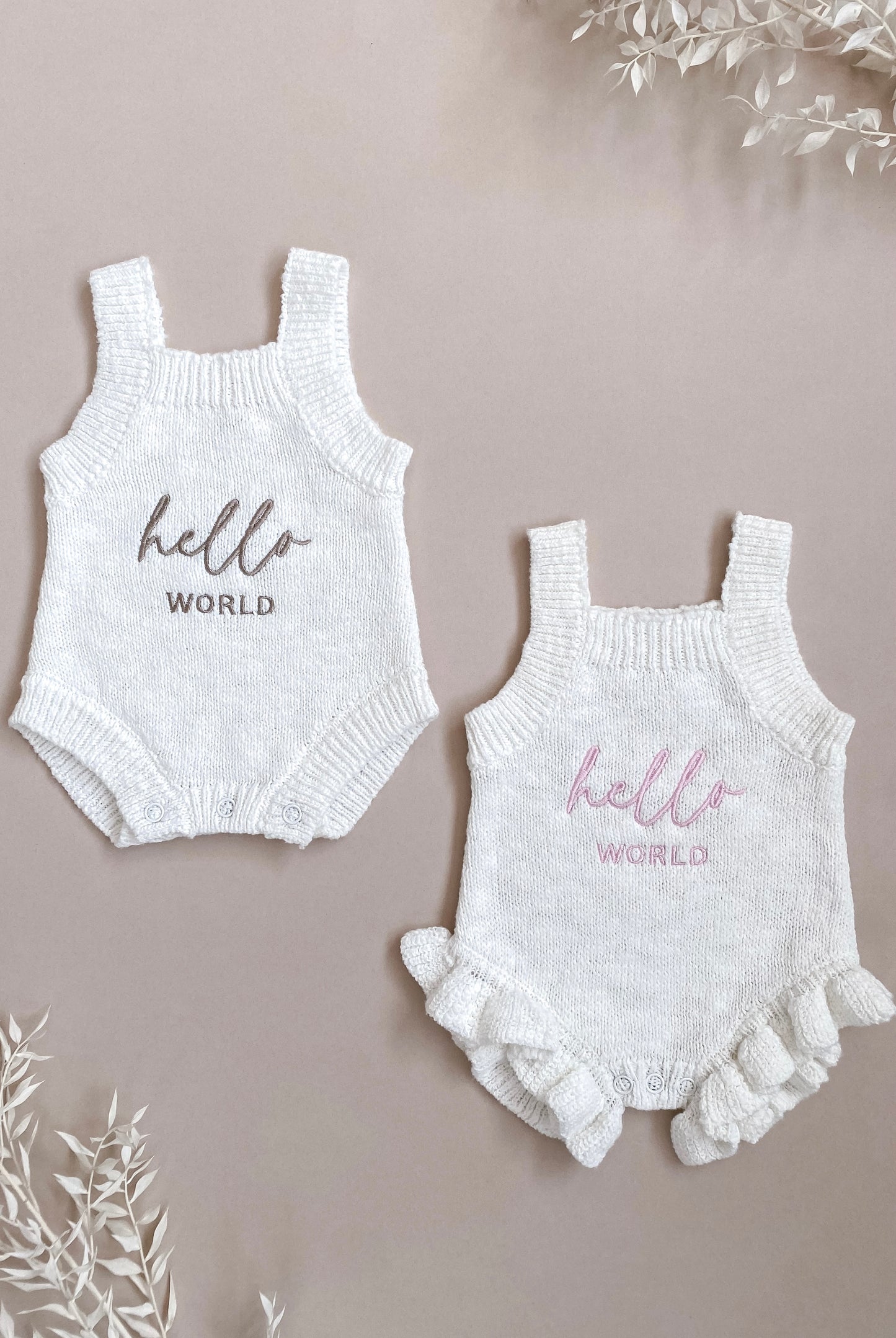 hello world baby rompers | personalised baby clothes