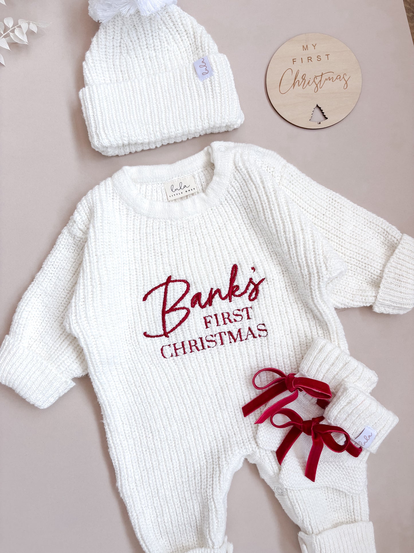 first Christmas personalised baby outfit