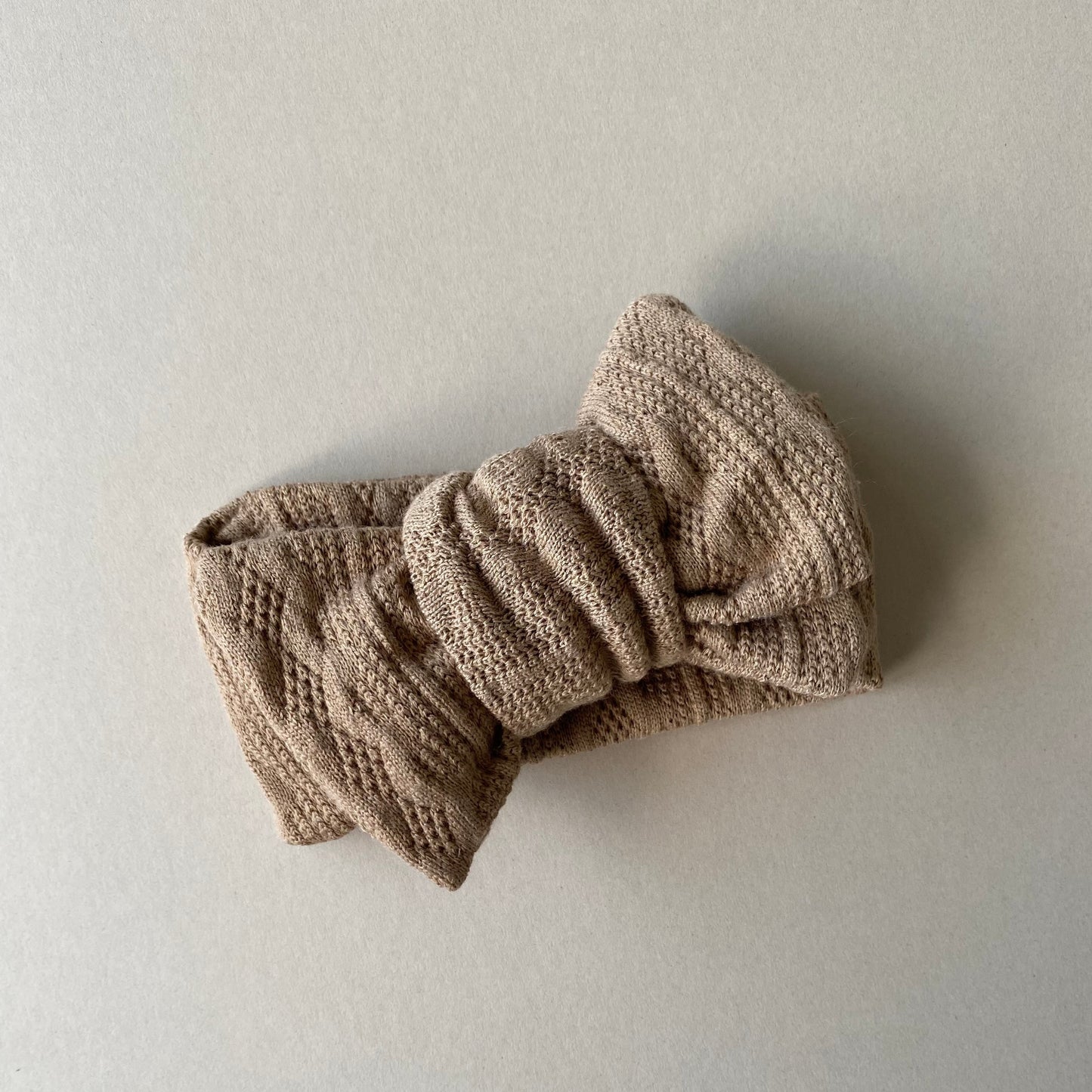 baby headband topknot with bow - cocoa