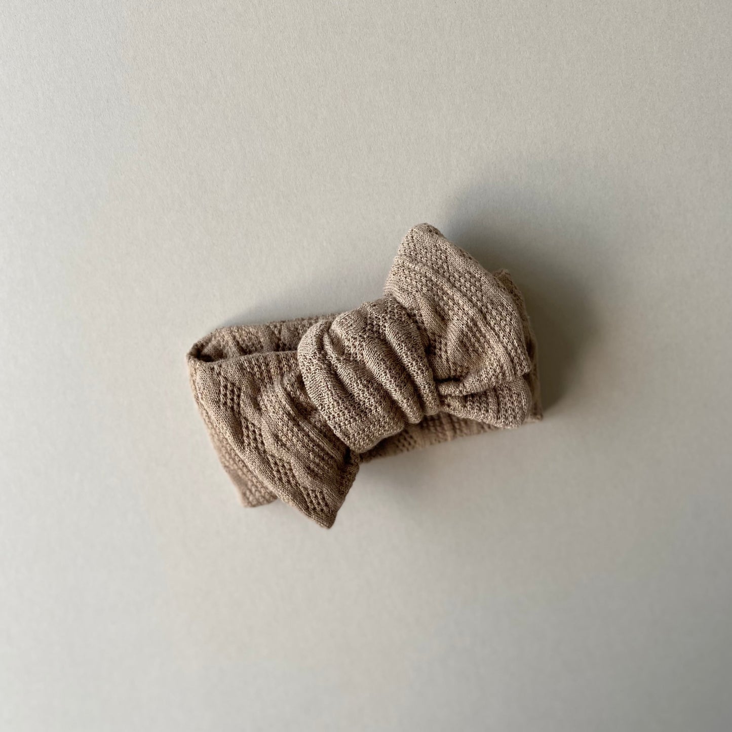 baby headband topknot with bow - cocoa