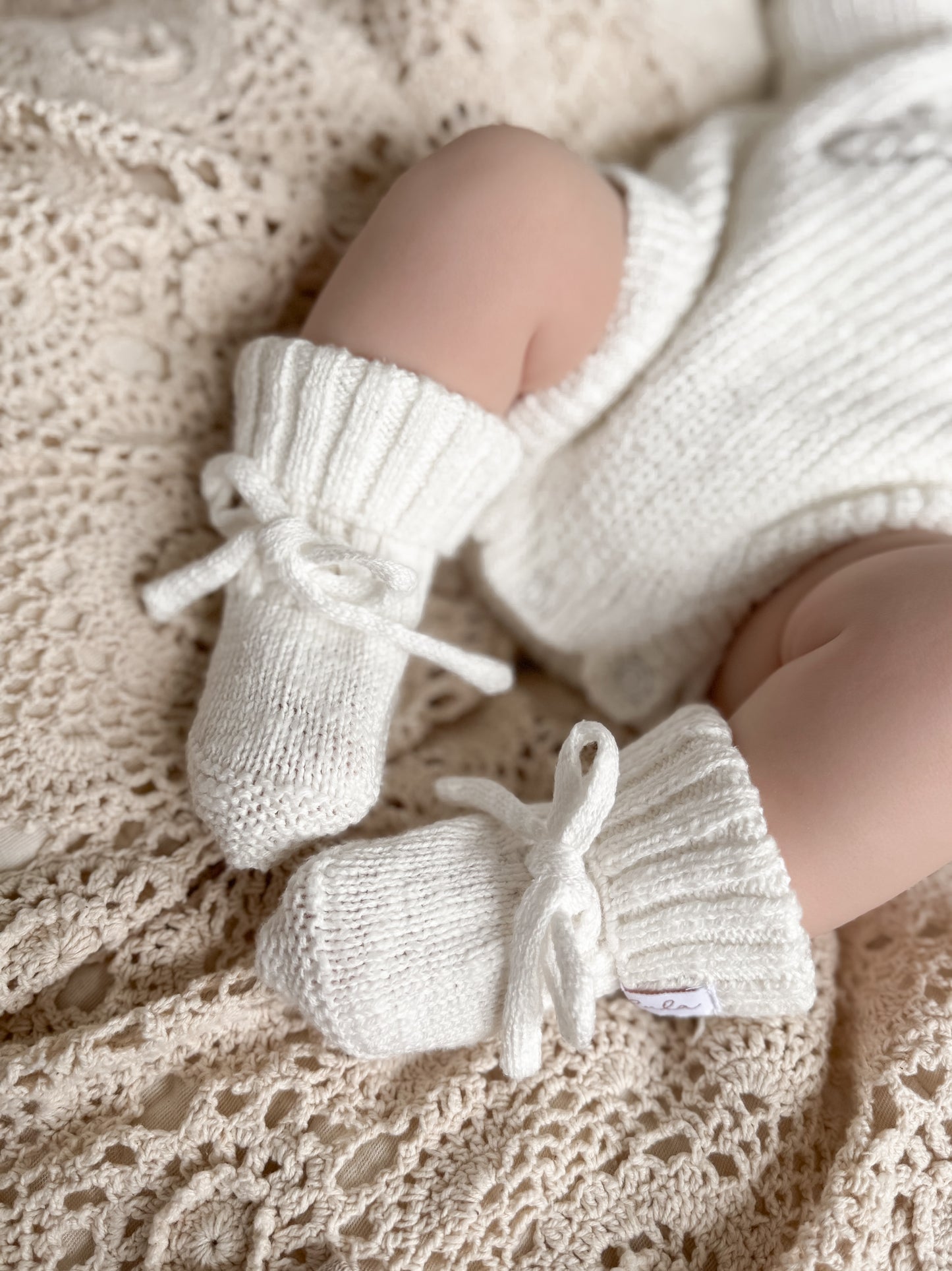 Baby Booties | Chunky Knit | Ivory