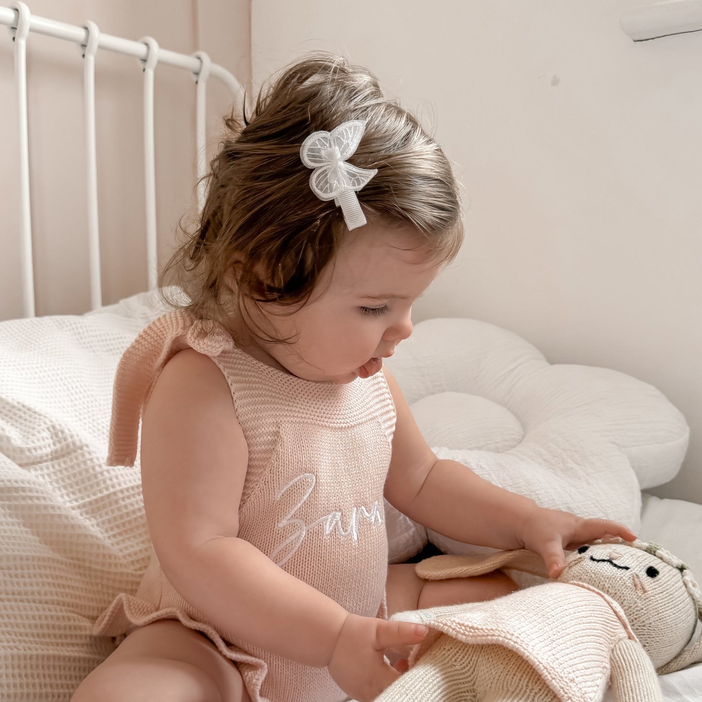 baby hair clip | white butterfly