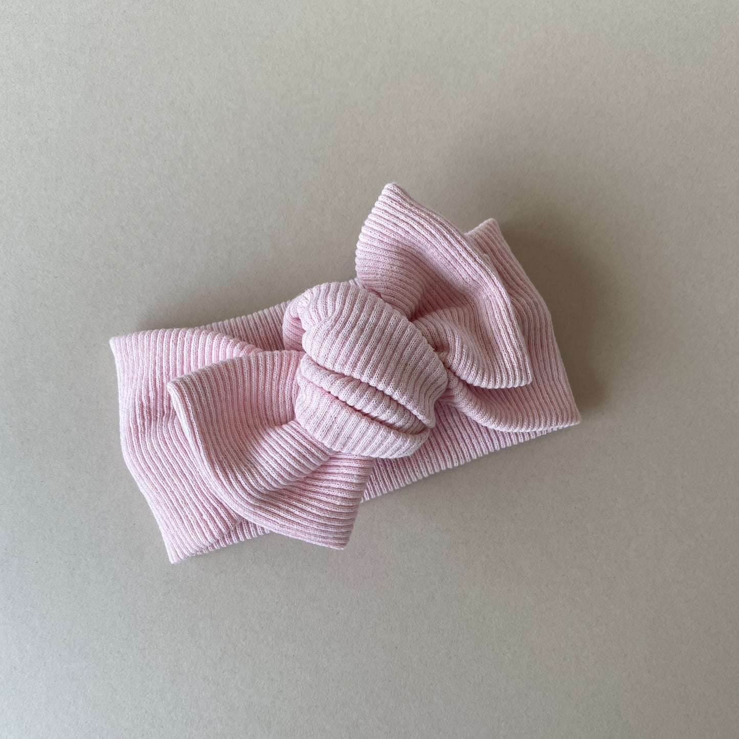 baby top knot rib headband | powder pink