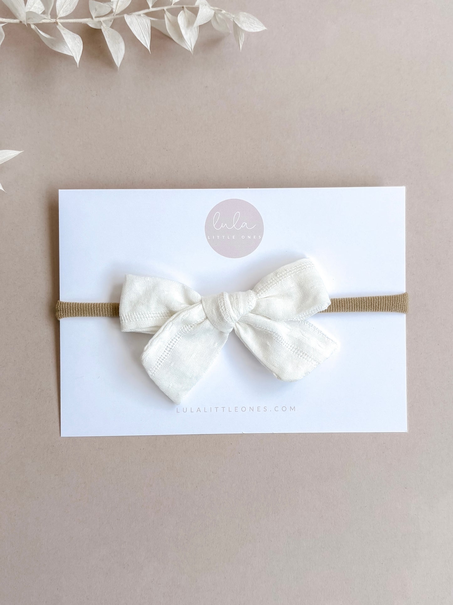 baby headband - ivory bow