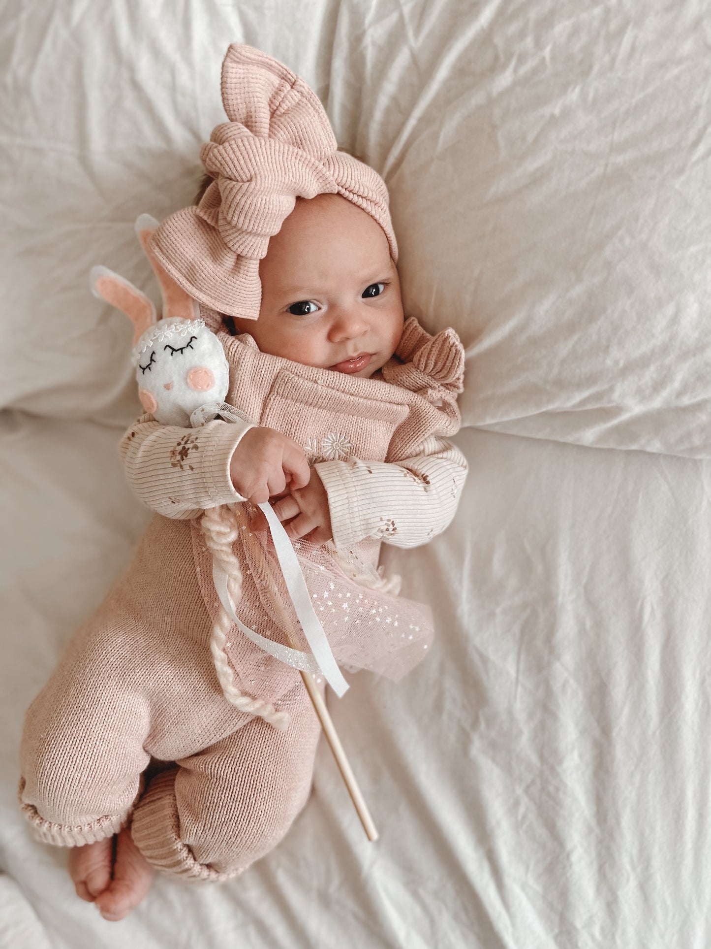 baby headband | dusky pink bow