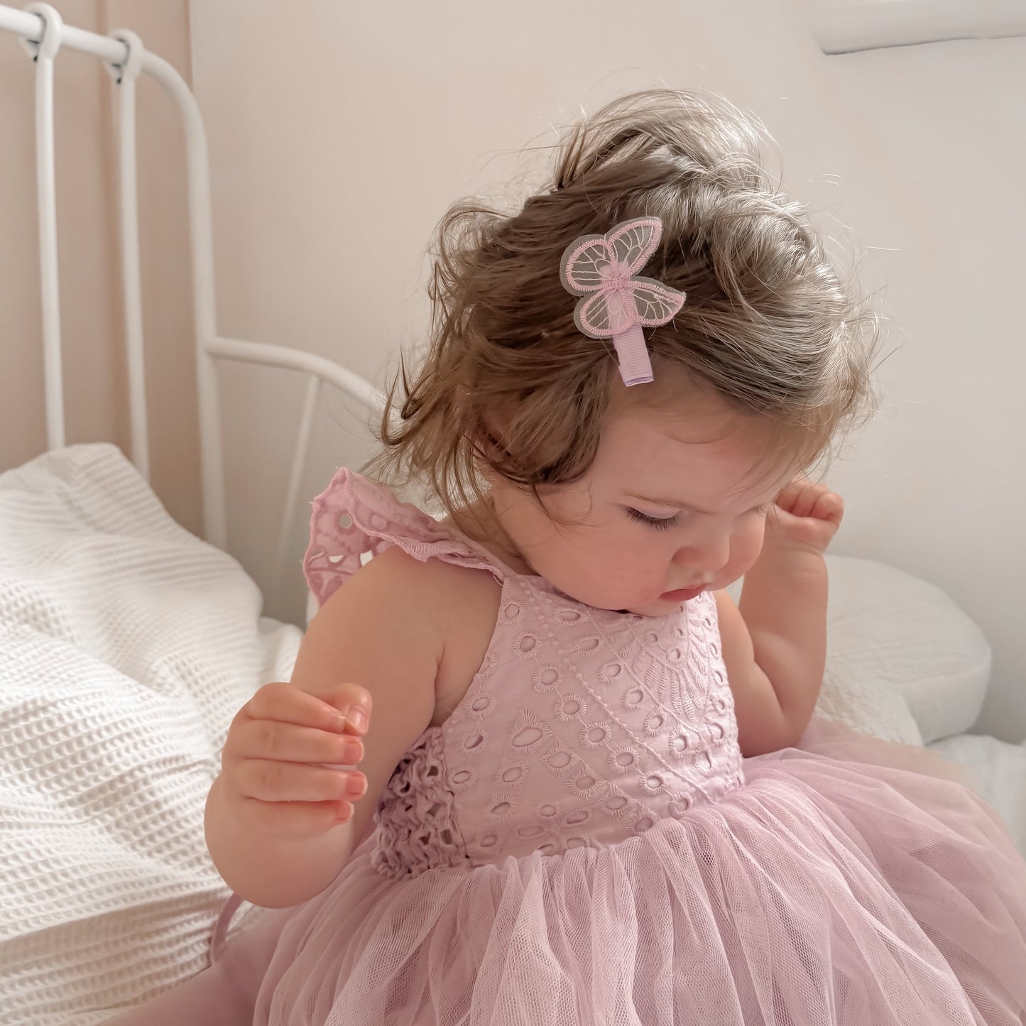 baby girl butterfly hair clip | lilac