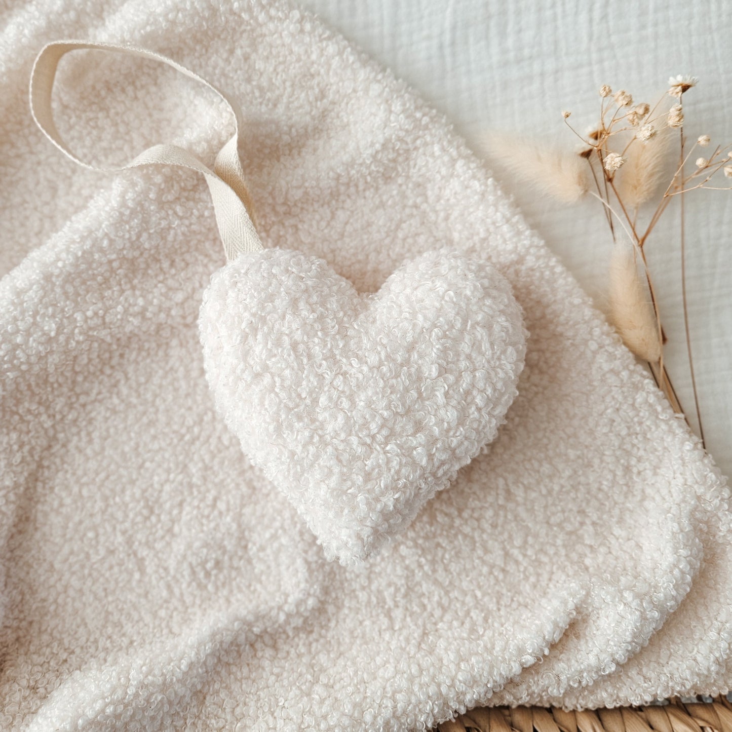 Boucle Heart Nursery Decoration | Dummy Holder