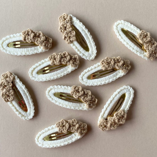 Crochet Floral Hair Clip | Fawn