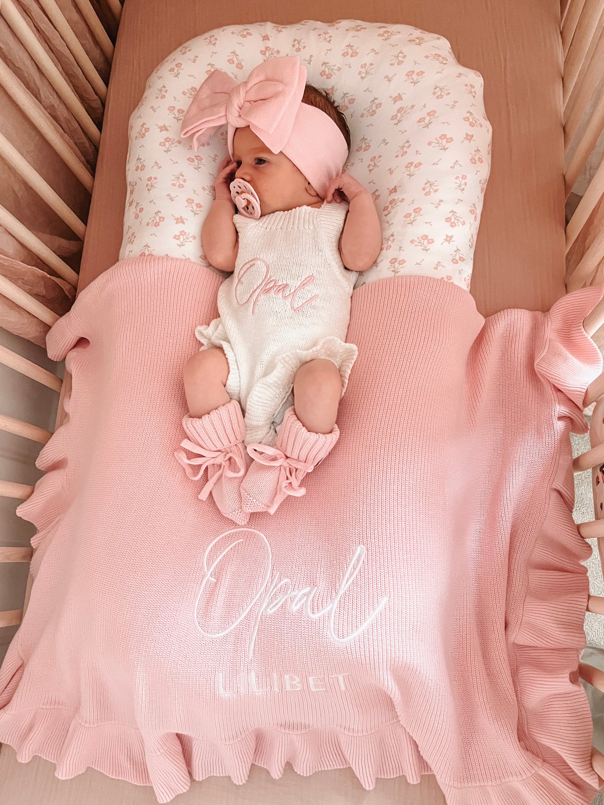 personalised baby blanket - pink