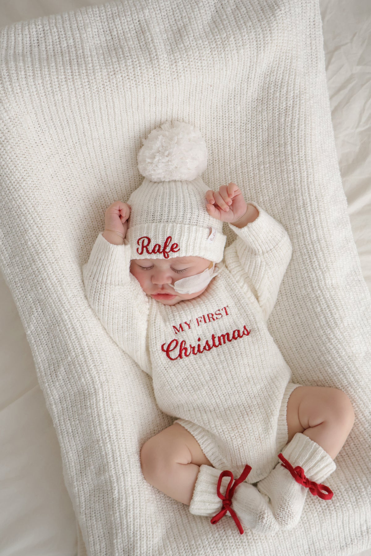 My First Christmas | Chunky Knit Romper | Ivory