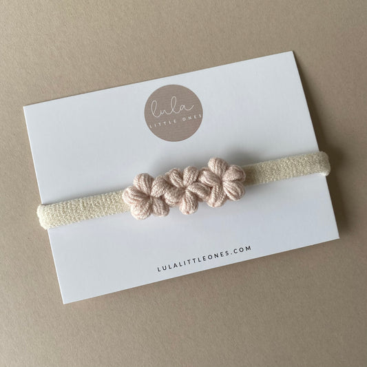 Newborn Headband | Crochet Flowers | Blush