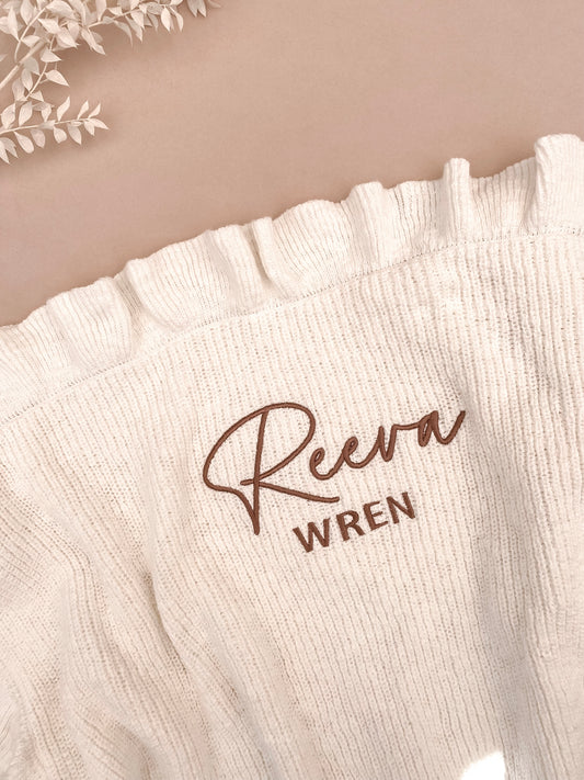 personalised baby blanket - ivory chunky knit