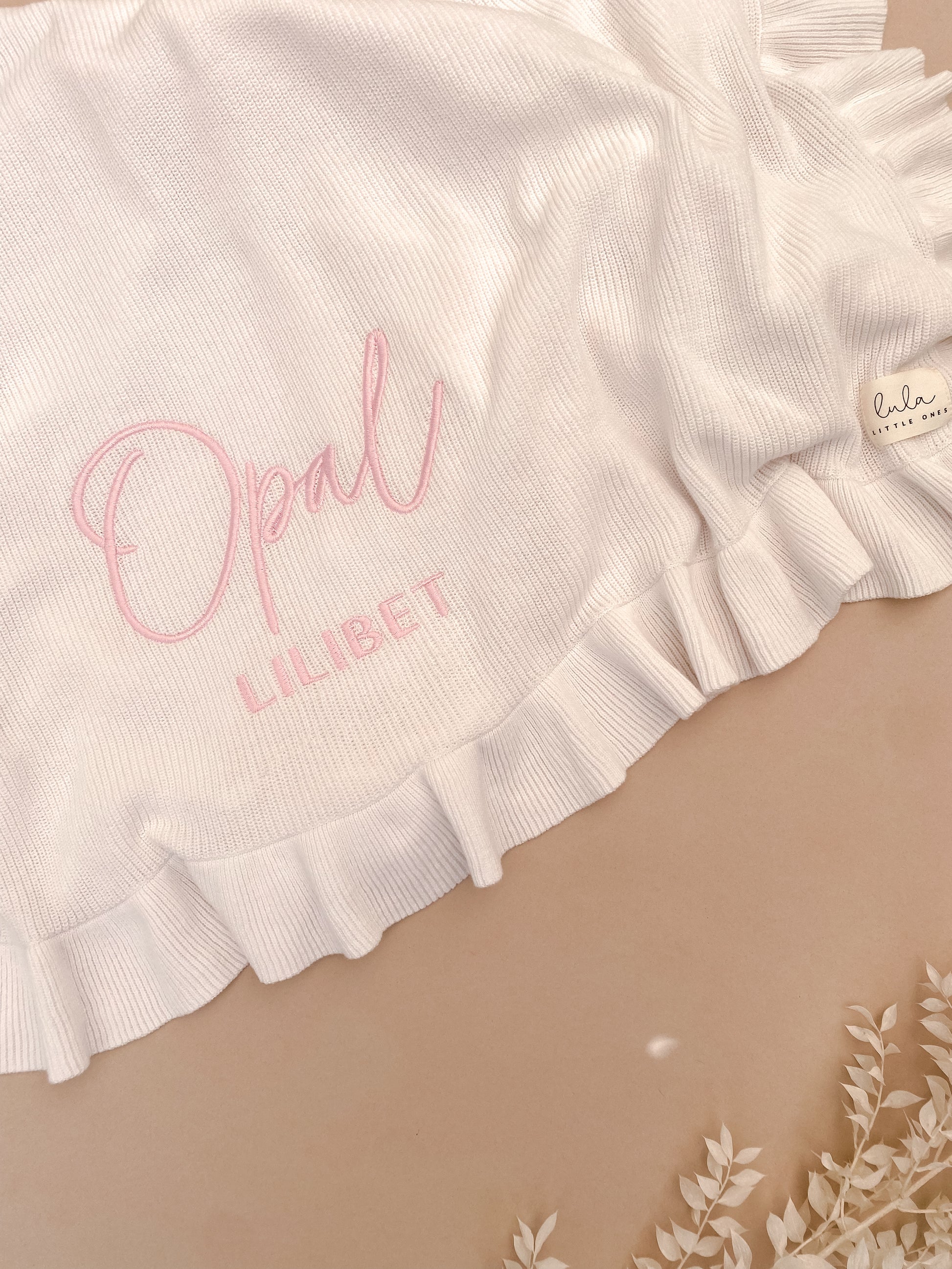personalised baby blanket - white
