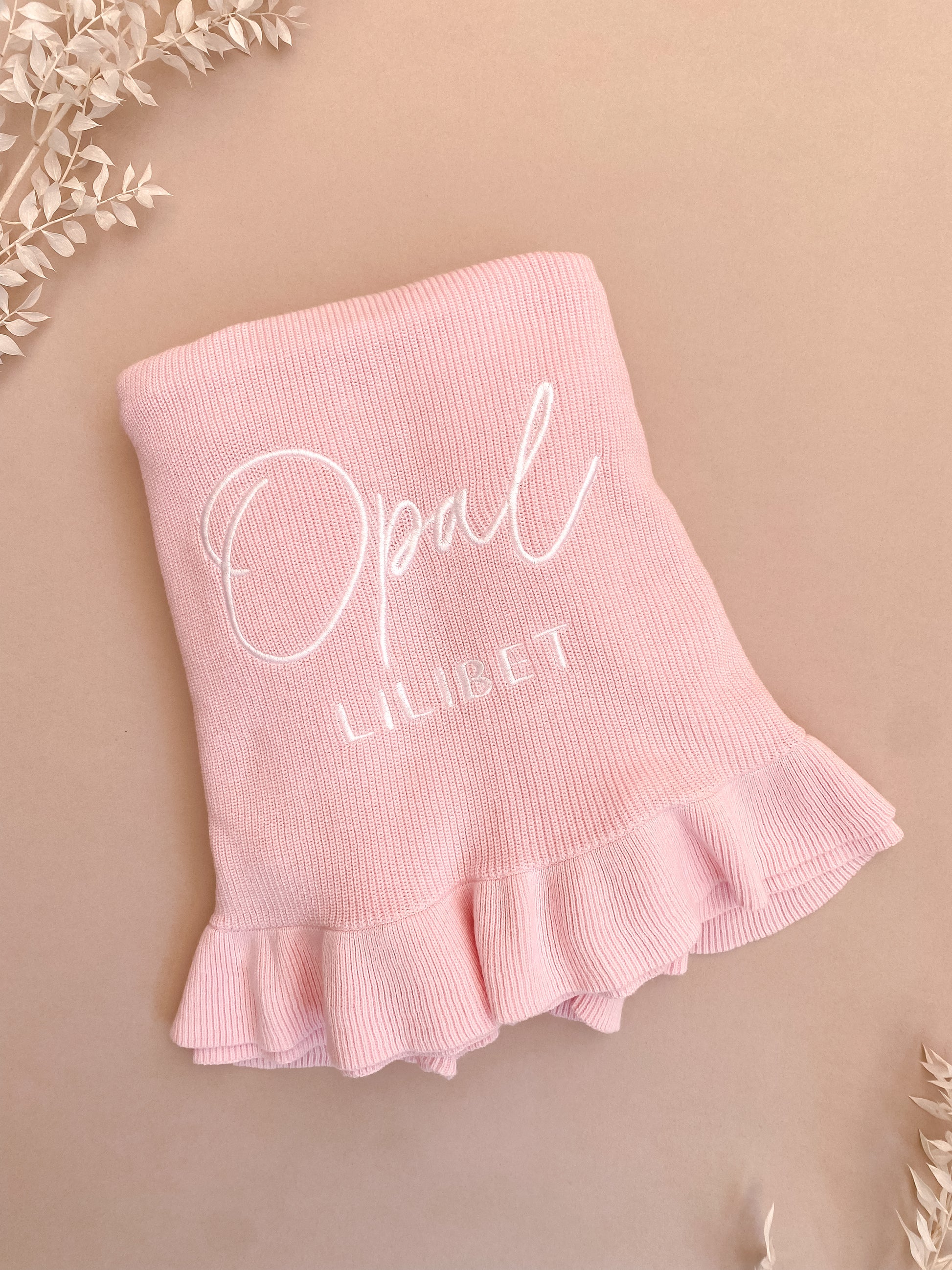 personalised baby blanket - pink