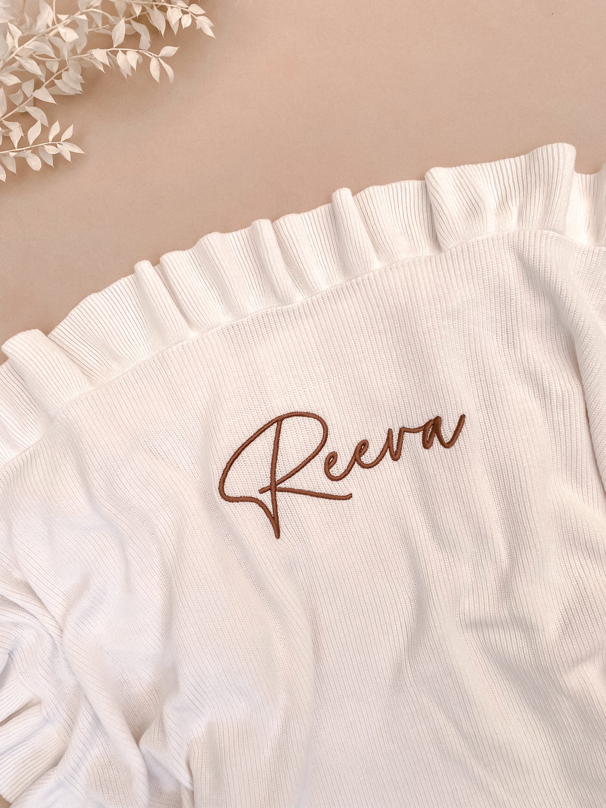 personalised baby blanket - white