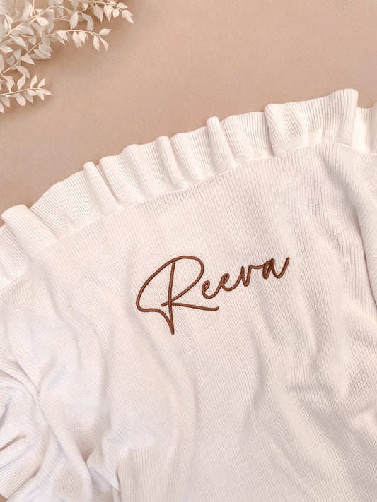 personalised baby blanket - white