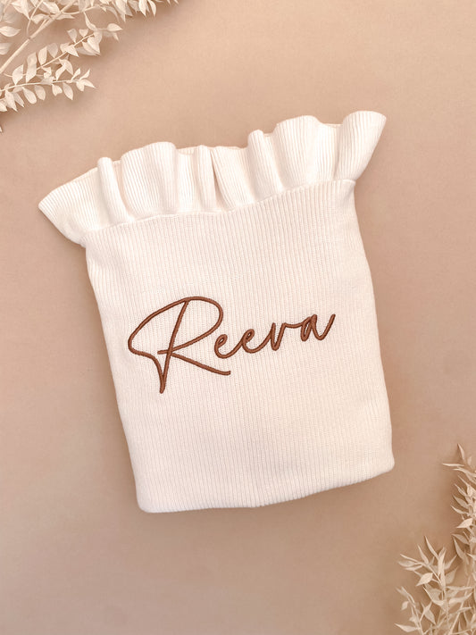 personalised baby blanket - white