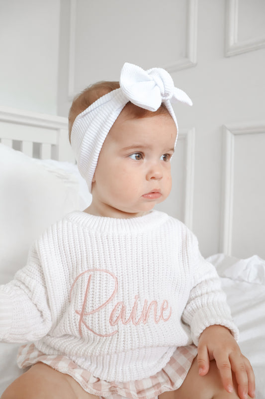 Personalised Chunky Knit Jumper | White