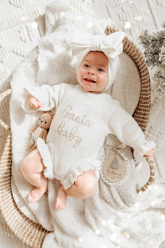 baby girl Christmas romper