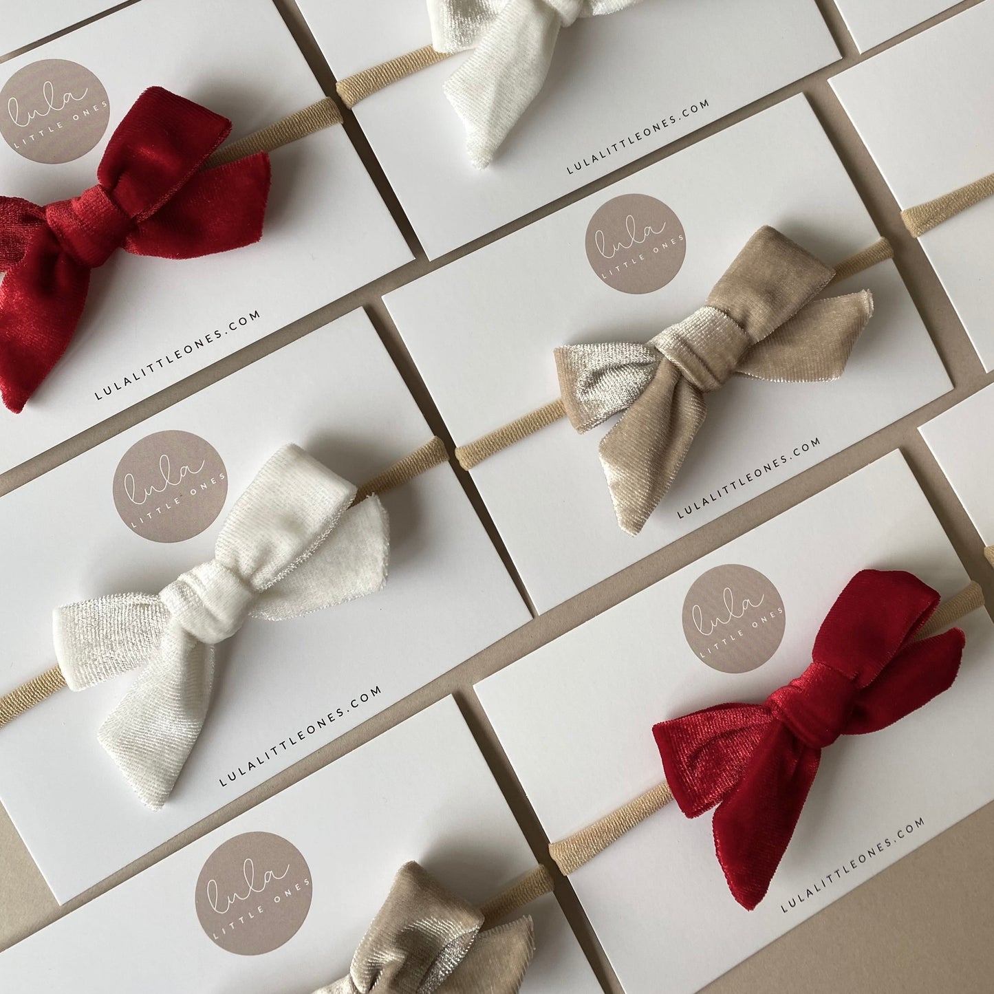 Velvet Bow | Beige Shimmer