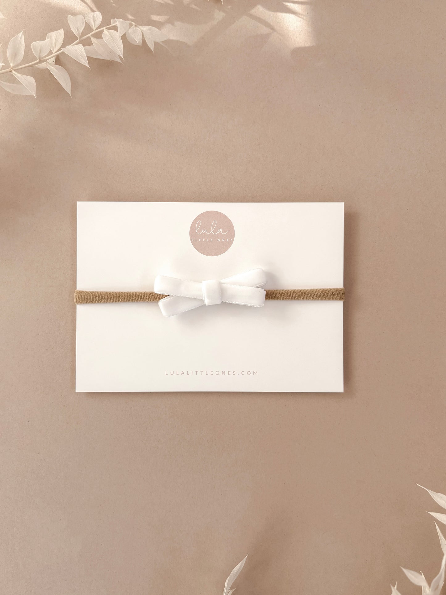 Velvet Bow Headband | White