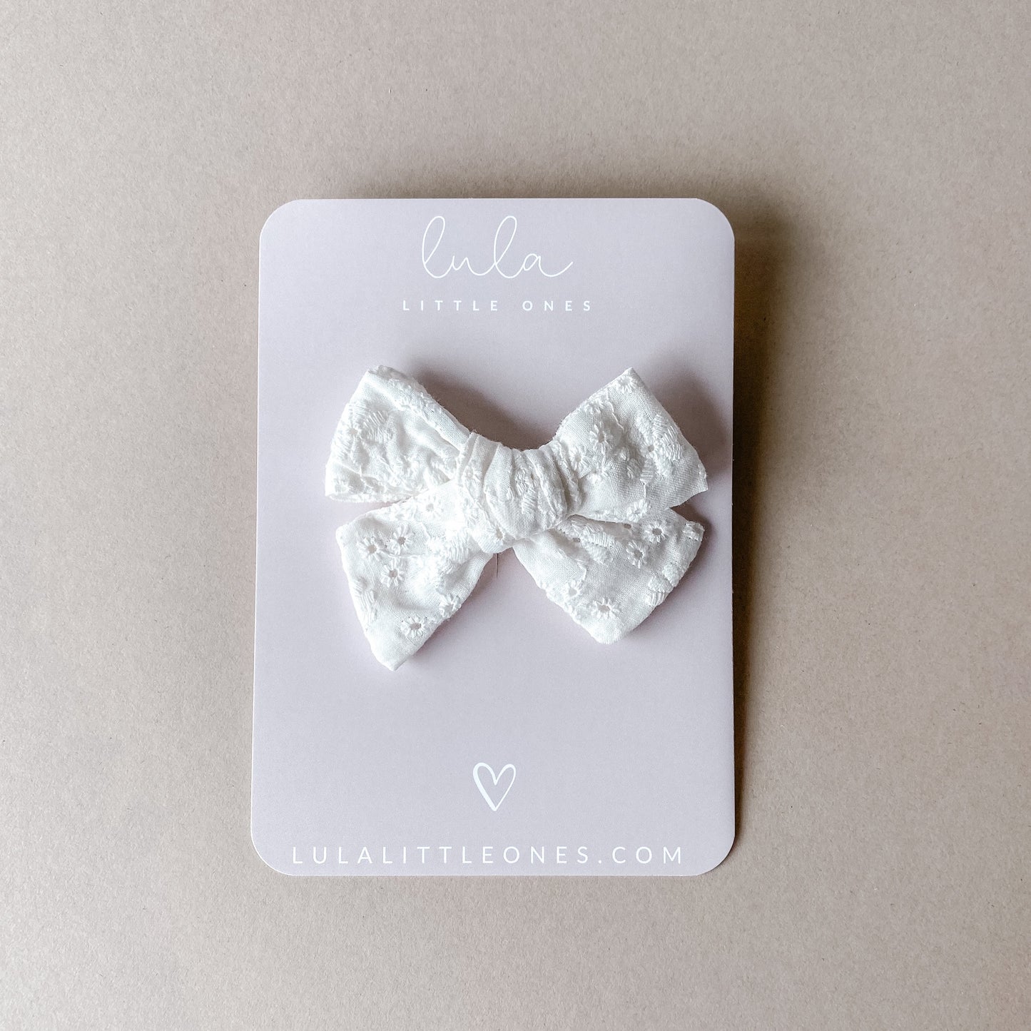 Bow Hair Clip | White Floral