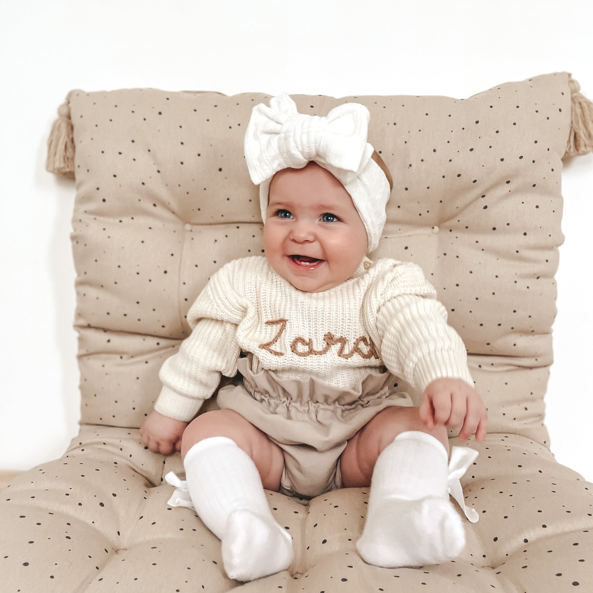 Baby headband - Mia white top knot