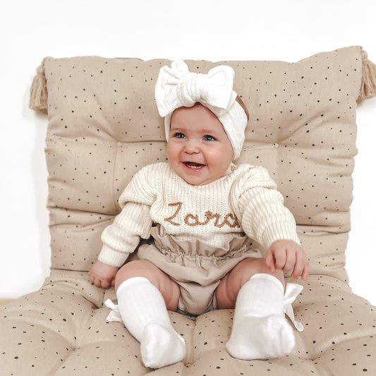 Baby headband - Mia white top knot