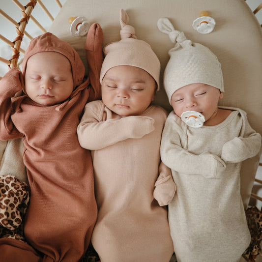 Mushie Ribbed Baby Beanie Hat - Blush