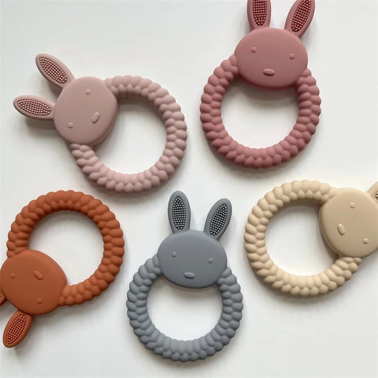 Grey Silicone Bunny Teether