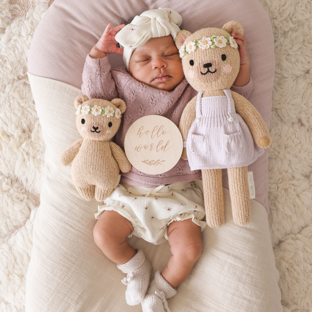 Baby Honey Bear | Ivory Floral | Cuddle+Kind