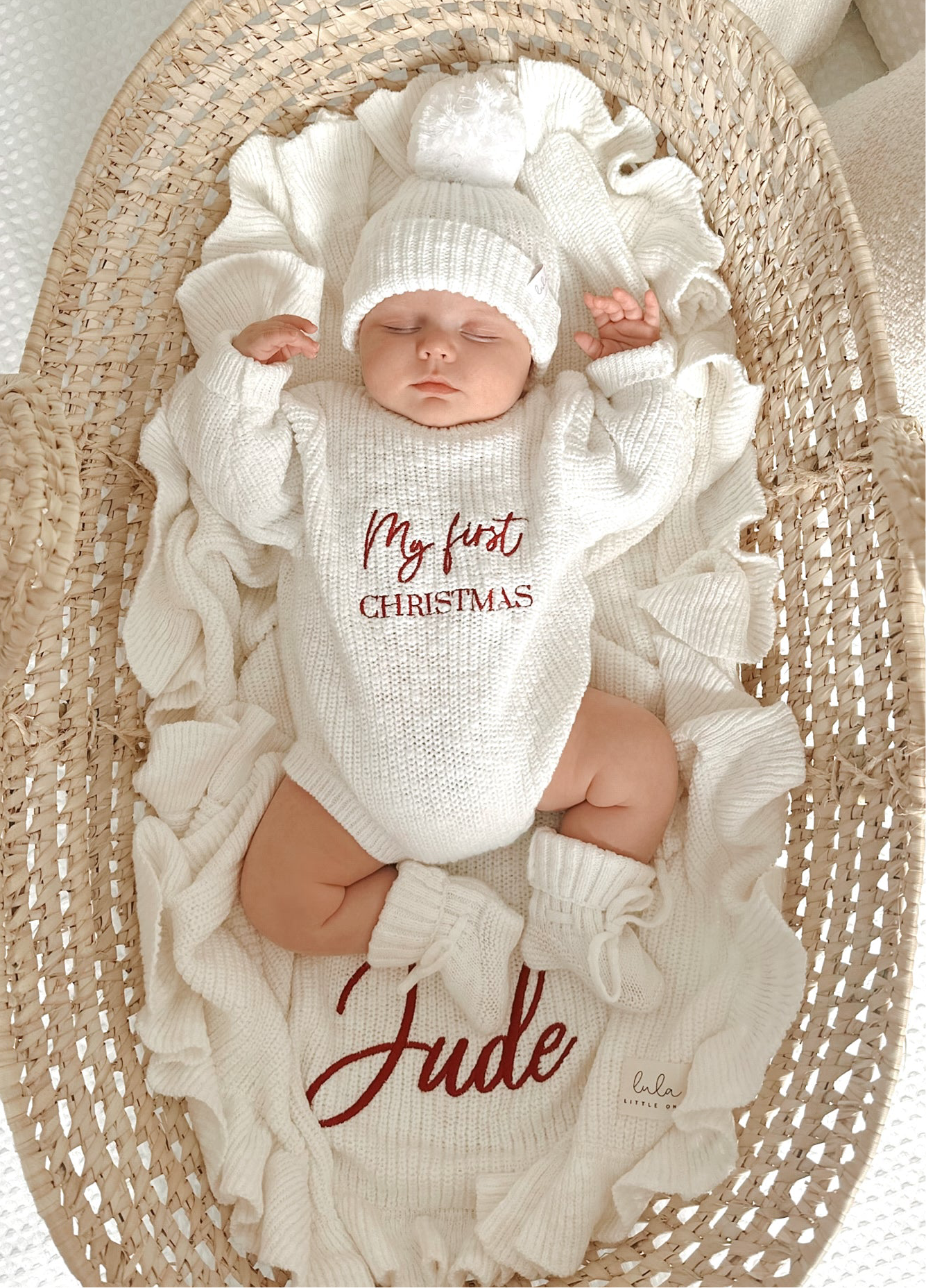 My First Christmas | Chunky Knit Romper | Ivory