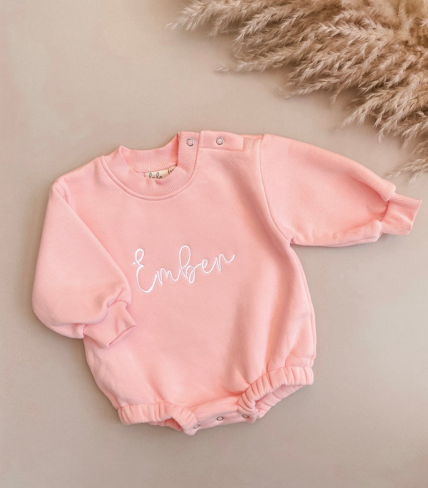 Personalised baby romper - candy floss pink