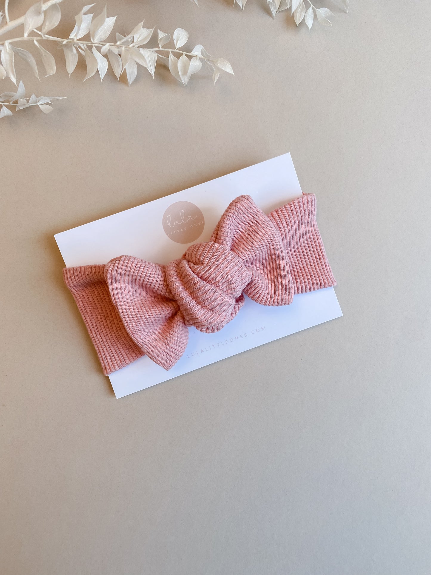 Eva Rib Topknot Headband | Powder Pink