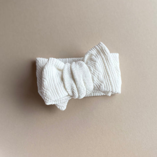 Arabella Oversized Topknot Headband | White
