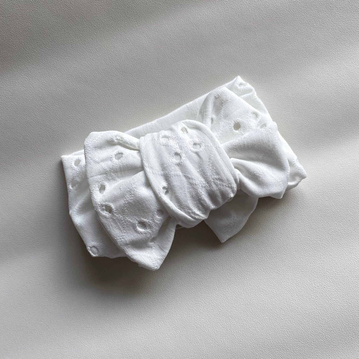 Baby Headband - White Broderie Anglaise