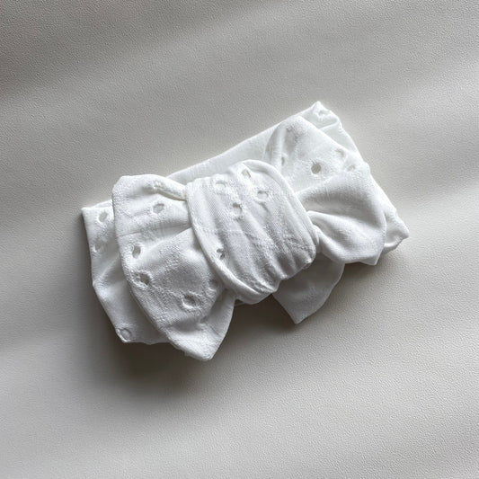 Baby Headband - White Broderie Anglaise