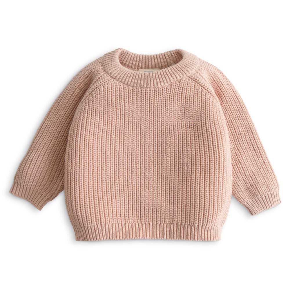 Mushie Chunky Knit Baby Sweater | Blush