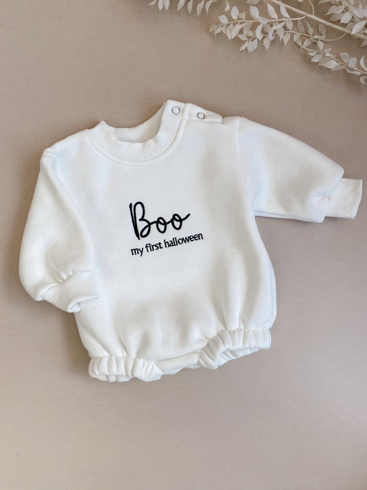 Boo | My First Halloween | Baby Sweater Romper