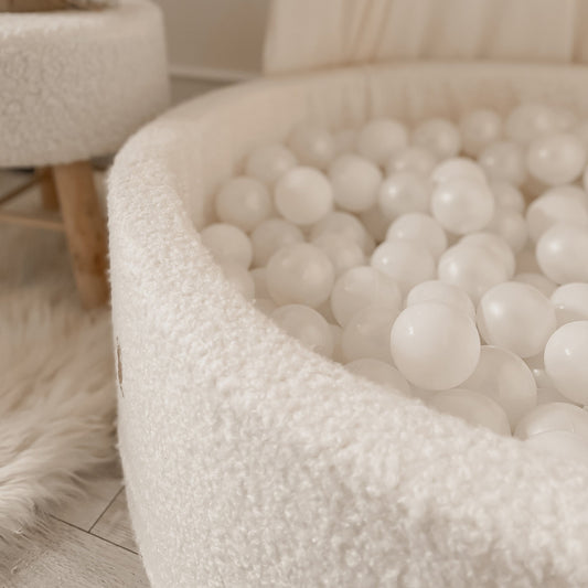 Meowbaby White Boucle Baby Ball Pit